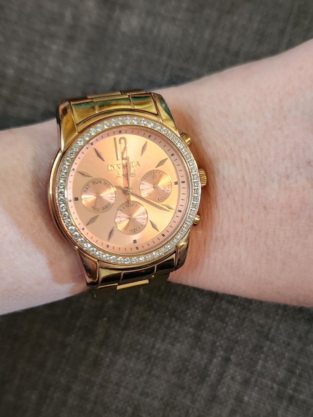 Invicta Angel Women's Rose Gold-Tone Chronograph Watch